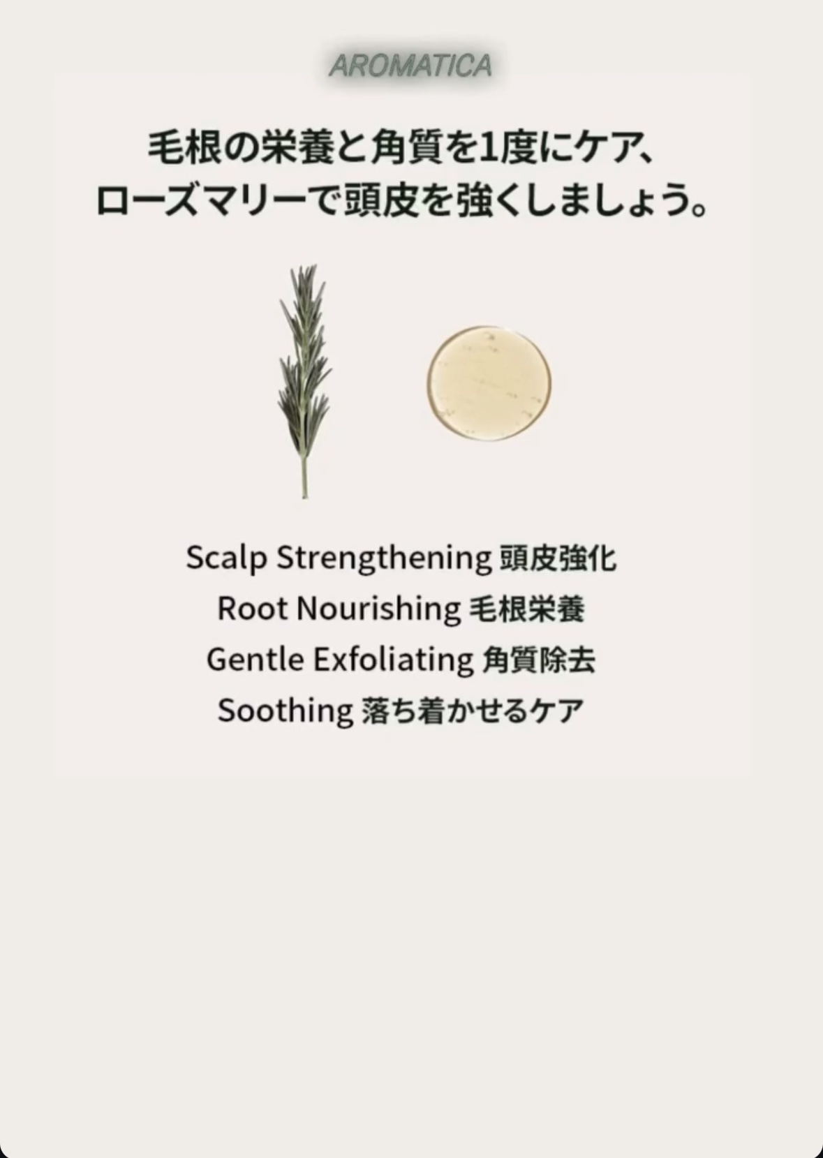 ローズマリースカルプスケーリングシャンプー/AROMATICA/市販シャンプーを使ったクチコミ（2枚目）