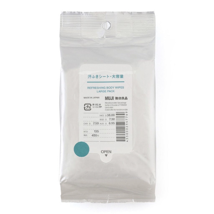 汗ふきシート 12枚入/無印良品/ボディシートを使ったクチコミ（2枚目）