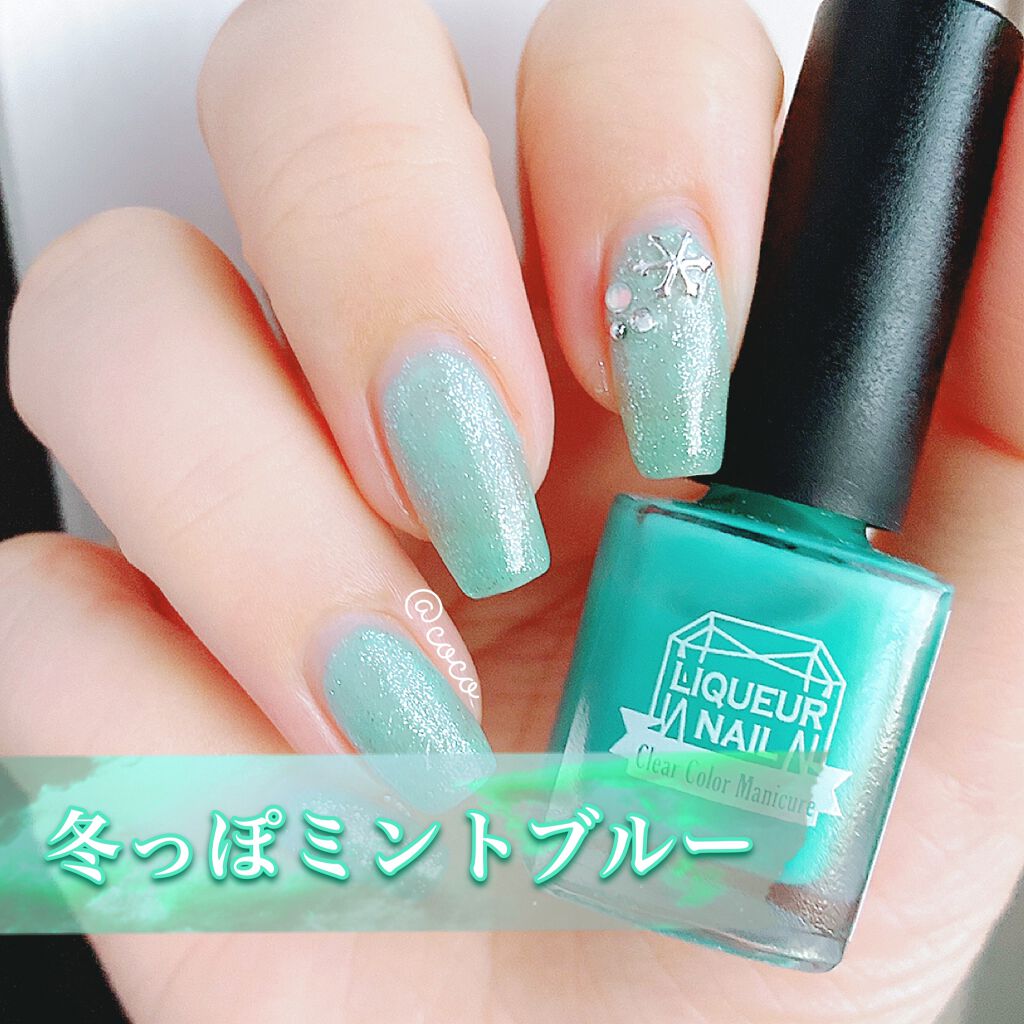 リキュールネイル2 キャンドゥを使った口コミ 冬っぽミントブルーネイル キャンドゥのリ By Coco Lips