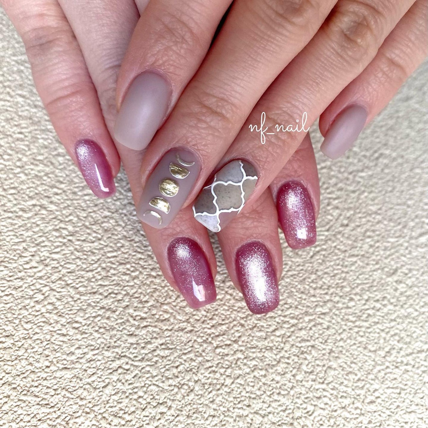 Natsumi◎nailist on LIPS 「art.コラベルタイル柄🌙.#ネイル#ネイルデザイン#ネイ..」(2枚目)