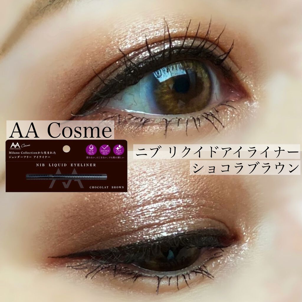ニブ リクイドアイライナー BR1/ATSUSHI NAKASHIMA Cosme/リキッドアイライナーを使ったクチコミ（1枚目）