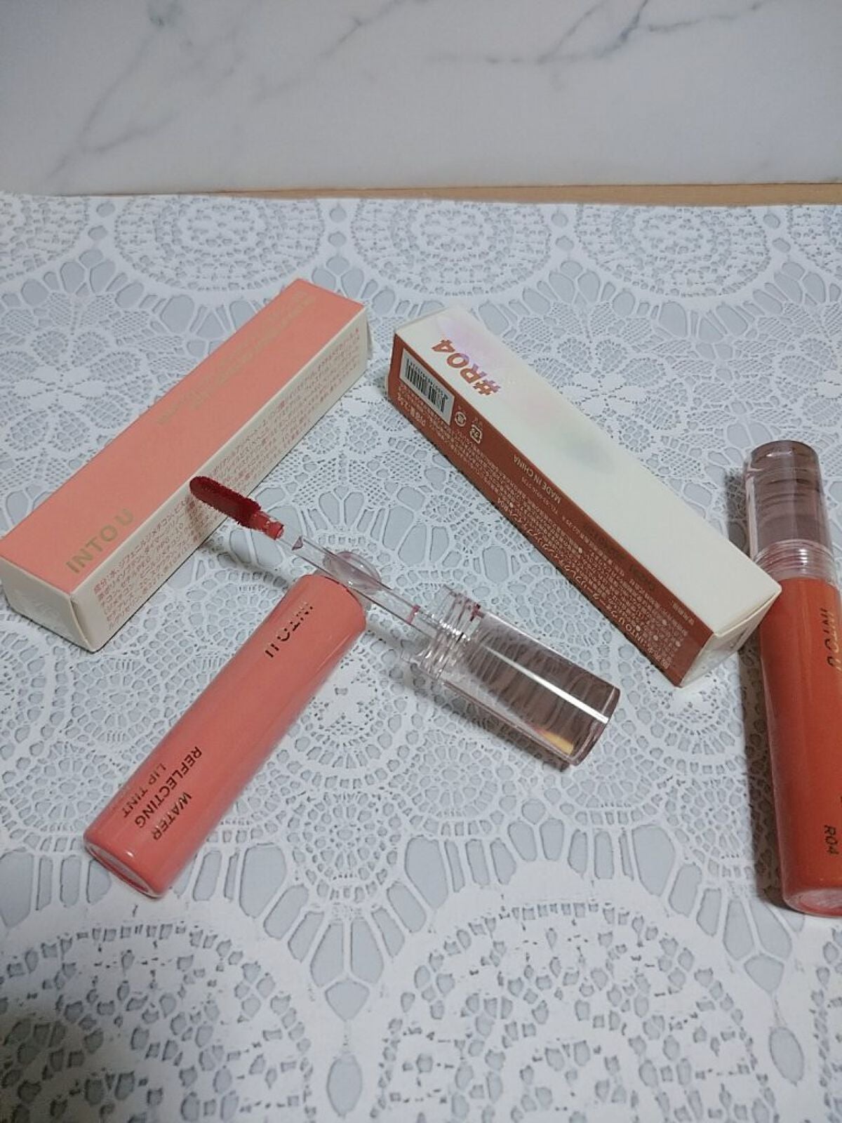 ウォーターリフレクティングリップティント/INTO U/リップティントを使ったクチコミ(1枚目)