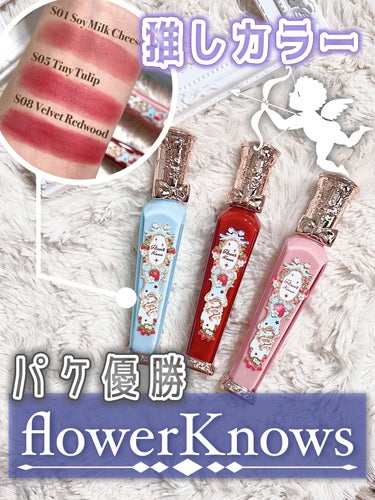 FlowerKnows ストロベリーロココシリーズ クラウドマットリップのクチコミ「＼パケ買いコスメ🦄💎／
《FlowerKnows♡♡》
ストロベリーロココシリーズ・おすすめリ.....」（1枚目）