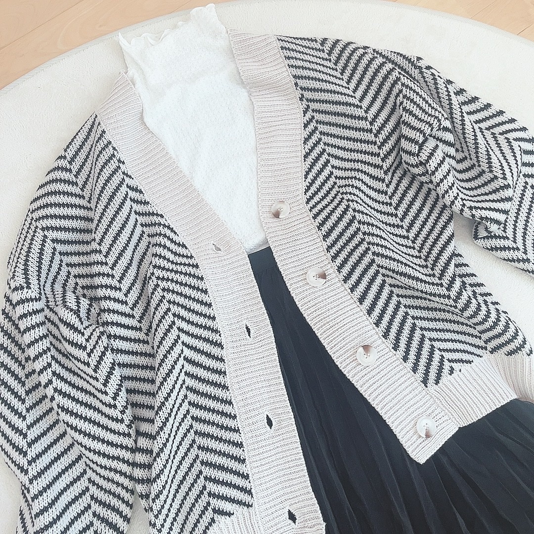 ヘリンボーンニットカーディガン/GRL/その他を使ったクチコミ（3枚目）