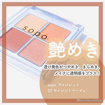 アイパレット/sopo/アイシャドウパレットを使ったクチコミ(1枚目)