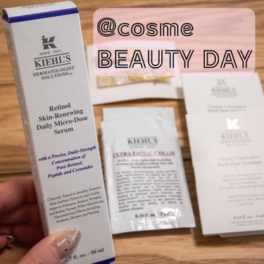 Kiehl's
DS RTN リニューイング セラム
50ml

@cosme BEAUTY DAYの事前予約で
購入したもの🤗

@cosme限定 キールズ レチノール美容液 セット

【セット内容】