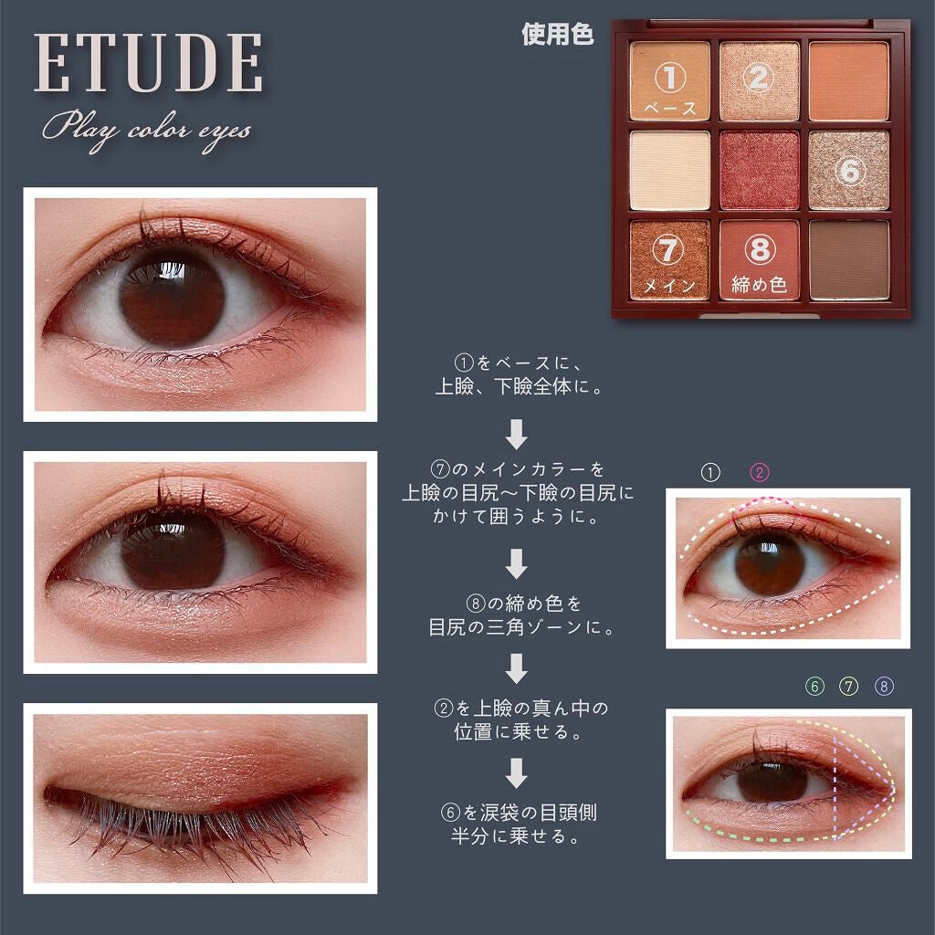 プレイカラーアイズ チリームーン/ETUDE/アイシャドウパレットを使ったクチコミ(2枚目)