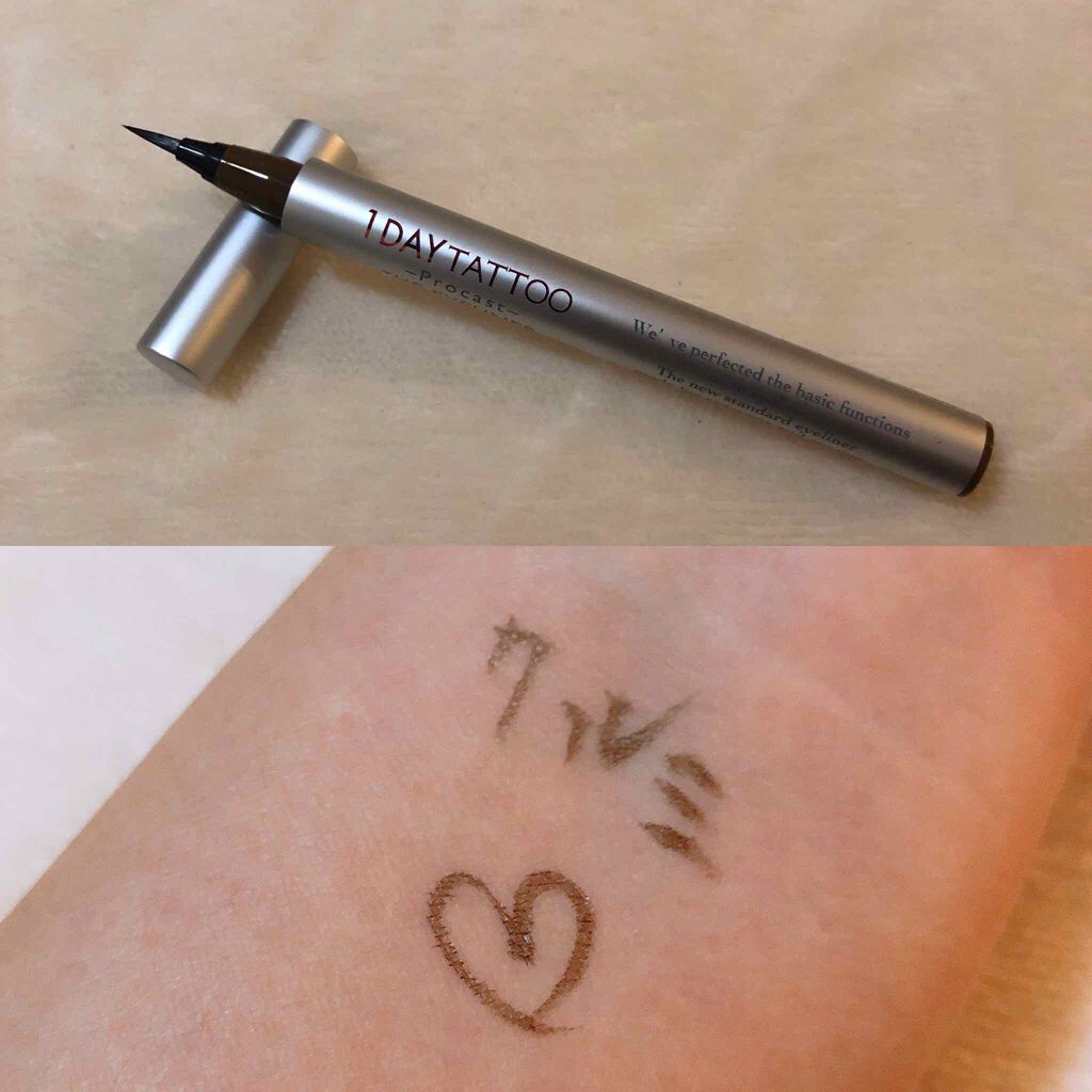 1DAY TATTOO プロキャスト ザ・アイライナー KU クルミ/K-パレット/リキッドアイライナーを使ったクチコミ（2枚目）