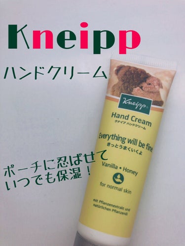 【甘い香り！持ち運びに便利なハンドクリーム】
コスメクーポンを使用して購入しました！
(300円分ほど余ったので、お試しで…)

☆クナイプ ハンドクリーム バニラ&ハニー
・330yen 
・20ml

⭕️甘い香りで癒される
⭕️使用感がサラッとしていて伸びが良い。
⭕️ベタつかない
⭕️持ち運びに便利！
⭕️パッケージがかわいい〜🧸♡


△でも思っていたバニラの香りと違った笑
 
#クナイプ#ハンドクリーム バニラ＆ハニーの香り#コスメクーポン#正直レビュー#プレゼント
 #サラサラ肌のHowto の画像 その0