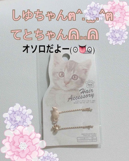 DAISO ヘアピンのクチコミ「しゆちゃん、てとちゃんとおそろのにゃんこピンฅ^•ω•^ฅ✨✨
大好きな2人を追いかけますよう.....」(1枚目)