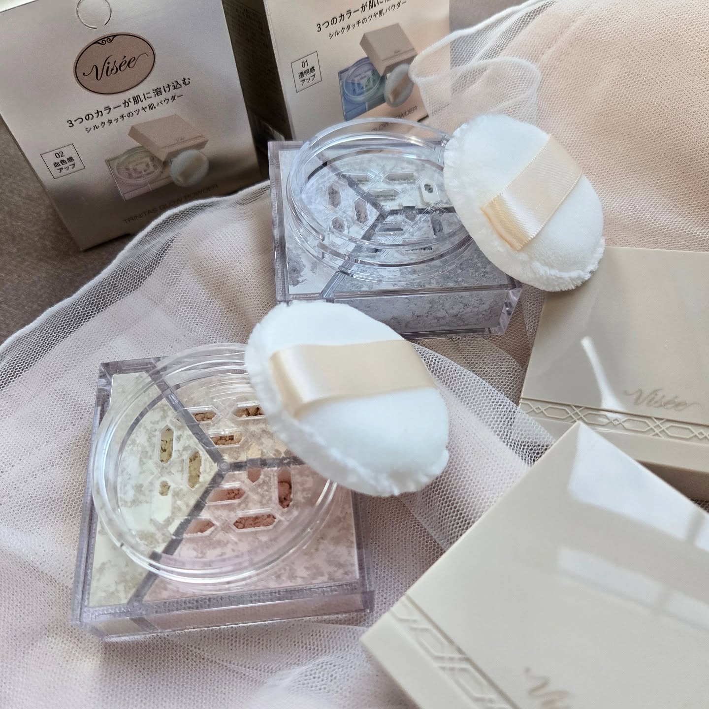 トリニタス グロウ パウダー/Visée/ルースパウダーを使ったクチコミ（2枚目）