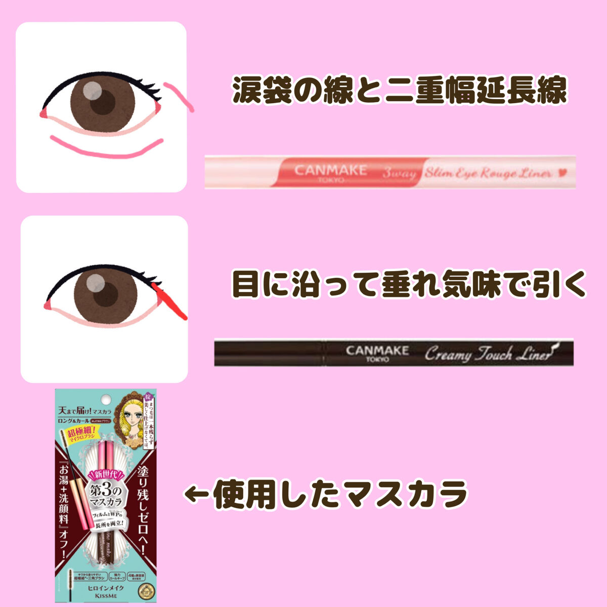 クリーミータッチライナー/キャンメイク/ジェルアイライナーを使ったクチコミ（3枚目）