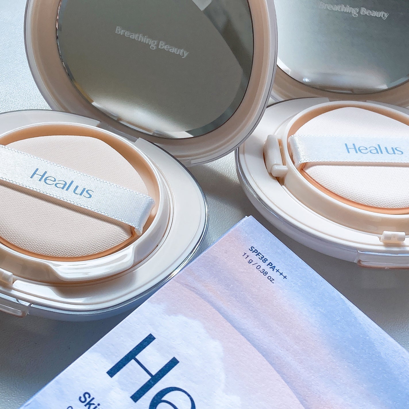 ブリージンググロークッション/Healus/クッションファンデーションを使ったクチコミ(6枚目)