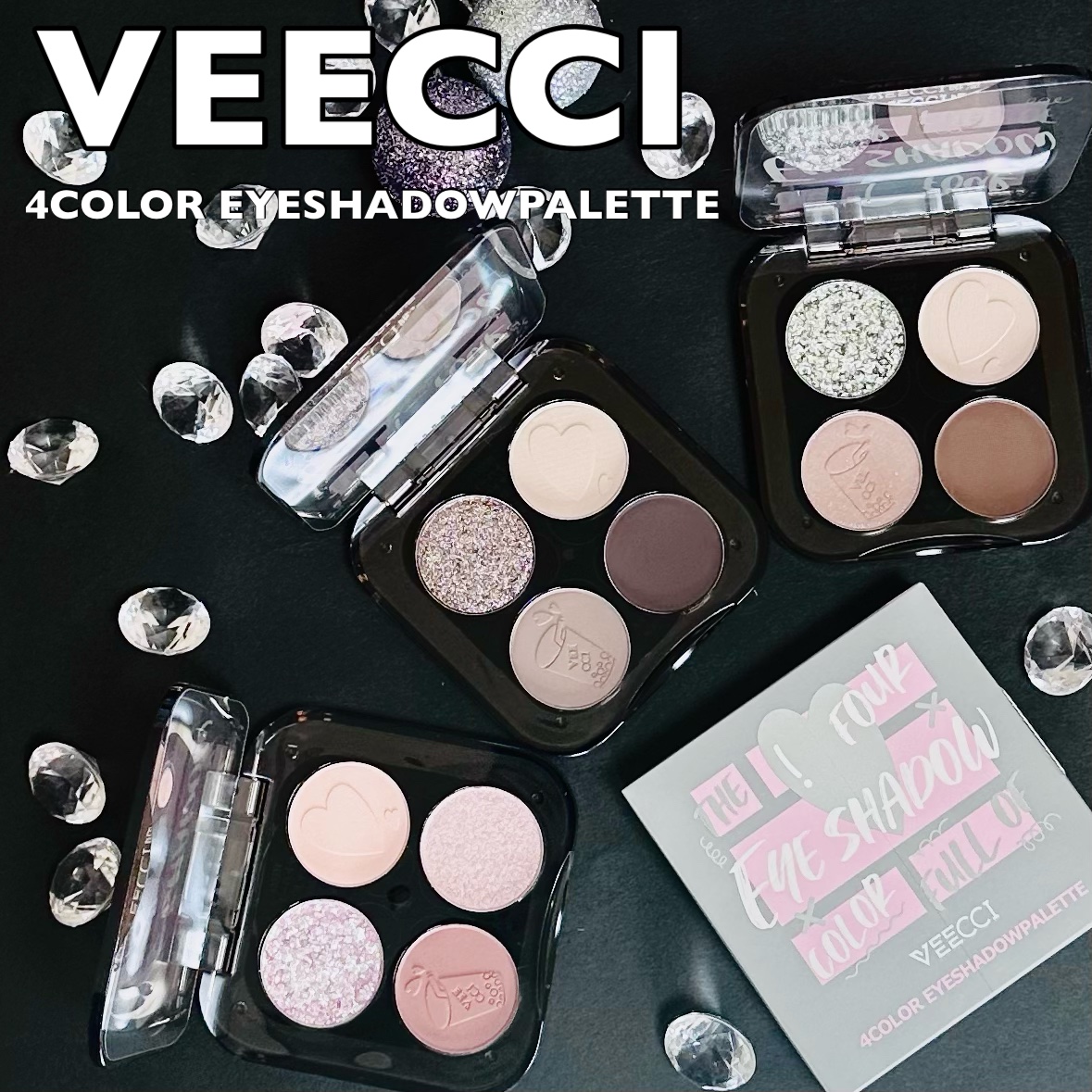スカーレットハートシリーズ4色アイシャドウ/VEECCI/アイシャドウパレットを使ったクチコミ（1枚目）