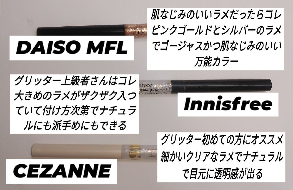 グリッターライナー(MFLリキッドアイシャドウ)/DAISO/ジェルアイライナーを使ったクチコミ（2枚目）