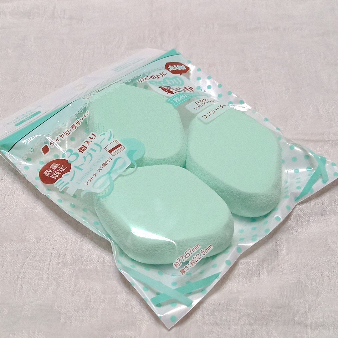 シフォンタッチスポンジN ダイヤ型 3P MG/ロージーローザ/パフ・スポンジを使ったクチコミ（2枚目）