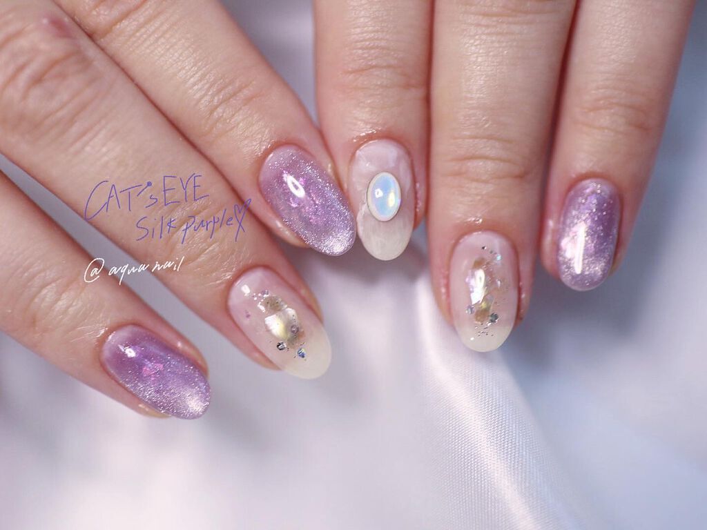 #紫陽花ネイルのネイルデザイン