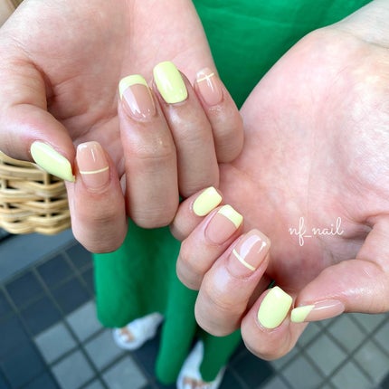 Natsumi◎nailist on LIPS 「.パステルイエローフレンチ🌼.#ネイル#ネイルデザイン#ネ..」(1枚目)