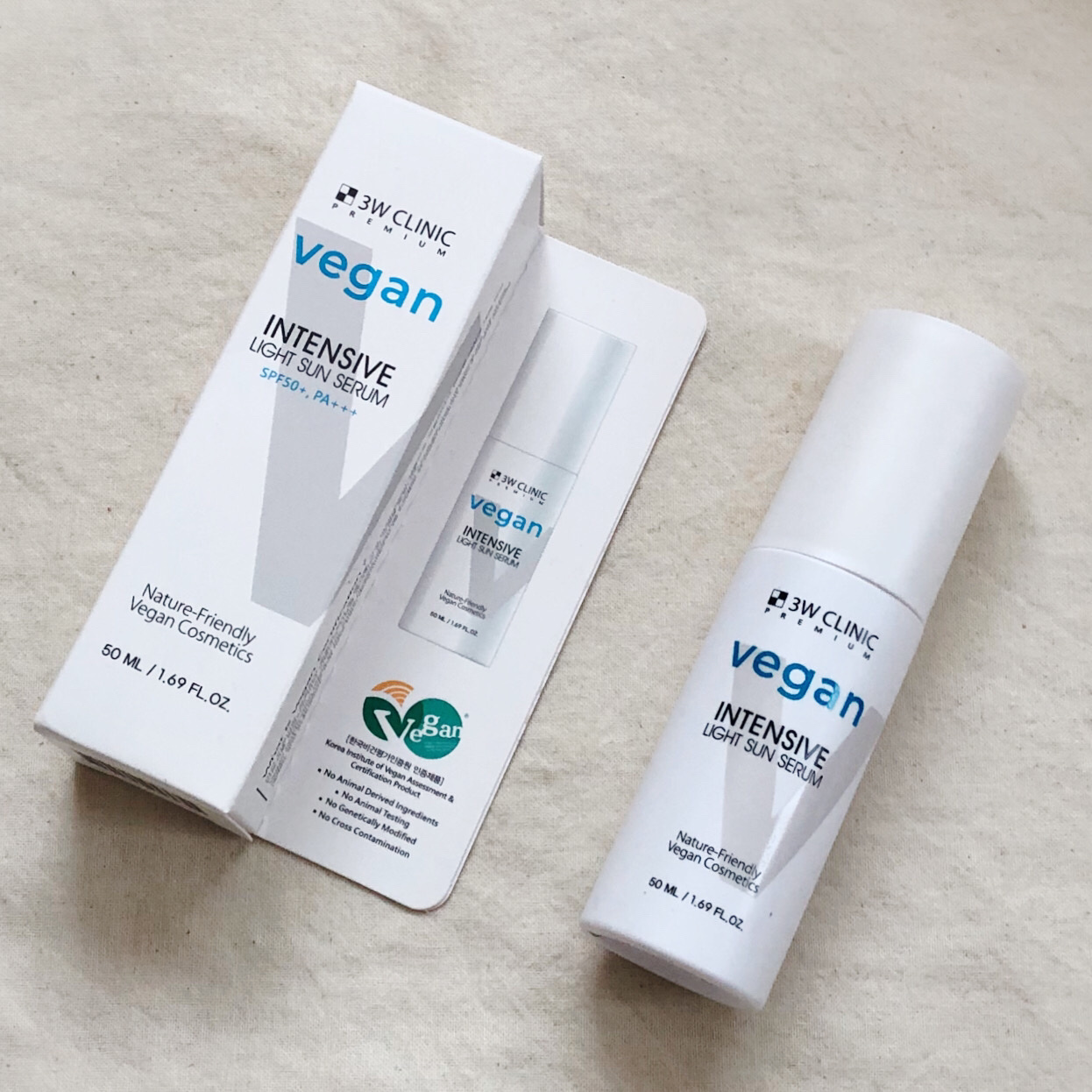 プレミアムヴィーガンインテンシブ ライトサンセラム/3W CLINIC(韓国)/日焼け止めミルクを使ったクチコミ（2枚目）