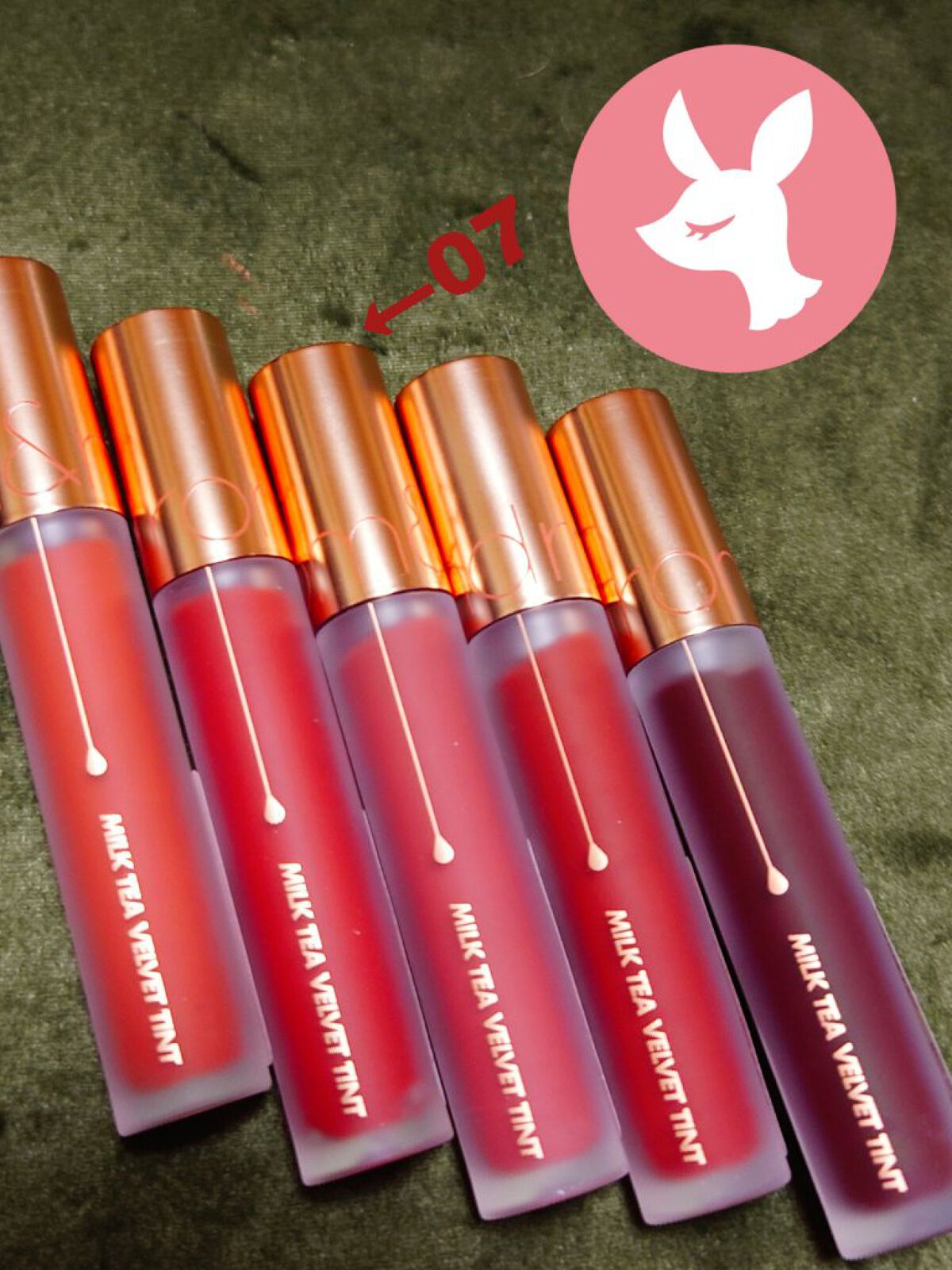 ミルクティーベルベットティント 07 ローズティー/rom&nd/リップティントを使ったクチコミ（1枚目）