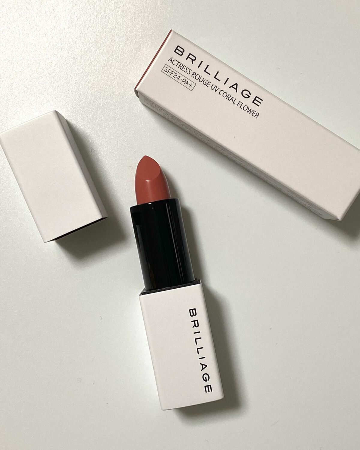 こんばんはぁ🤗✨💕
🗓2022.07.23

💖BRILLIAGE
アクトレスルージュUV
コーラルフラワー
SPF 24 PA +
¥3520(税込)

💟マスクをはずした瞬間も
キレイが叶う！
ひと塗りで肌色がワントーンあがる