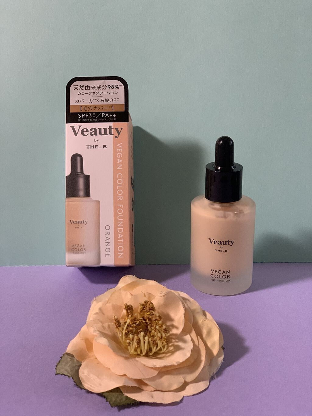 ヴィーガン カラーファンデーション オレンジ/Veauty by THE_B/リキッドファンデーションを使ったクチコミ（1枚目）