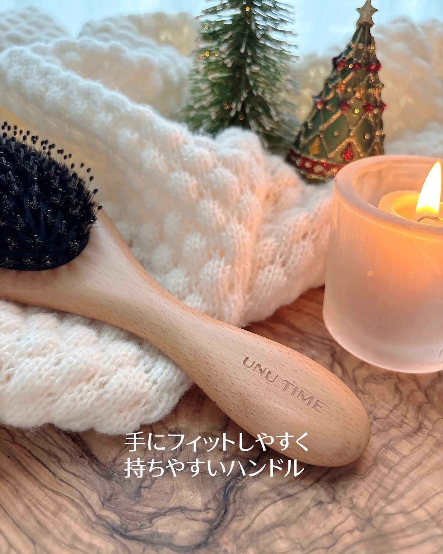 ヘアブラシ 天然猪毛&ピン ショートタイプ/UNU TIME/ヘアブラシを使ったクチコミ(3枚目)