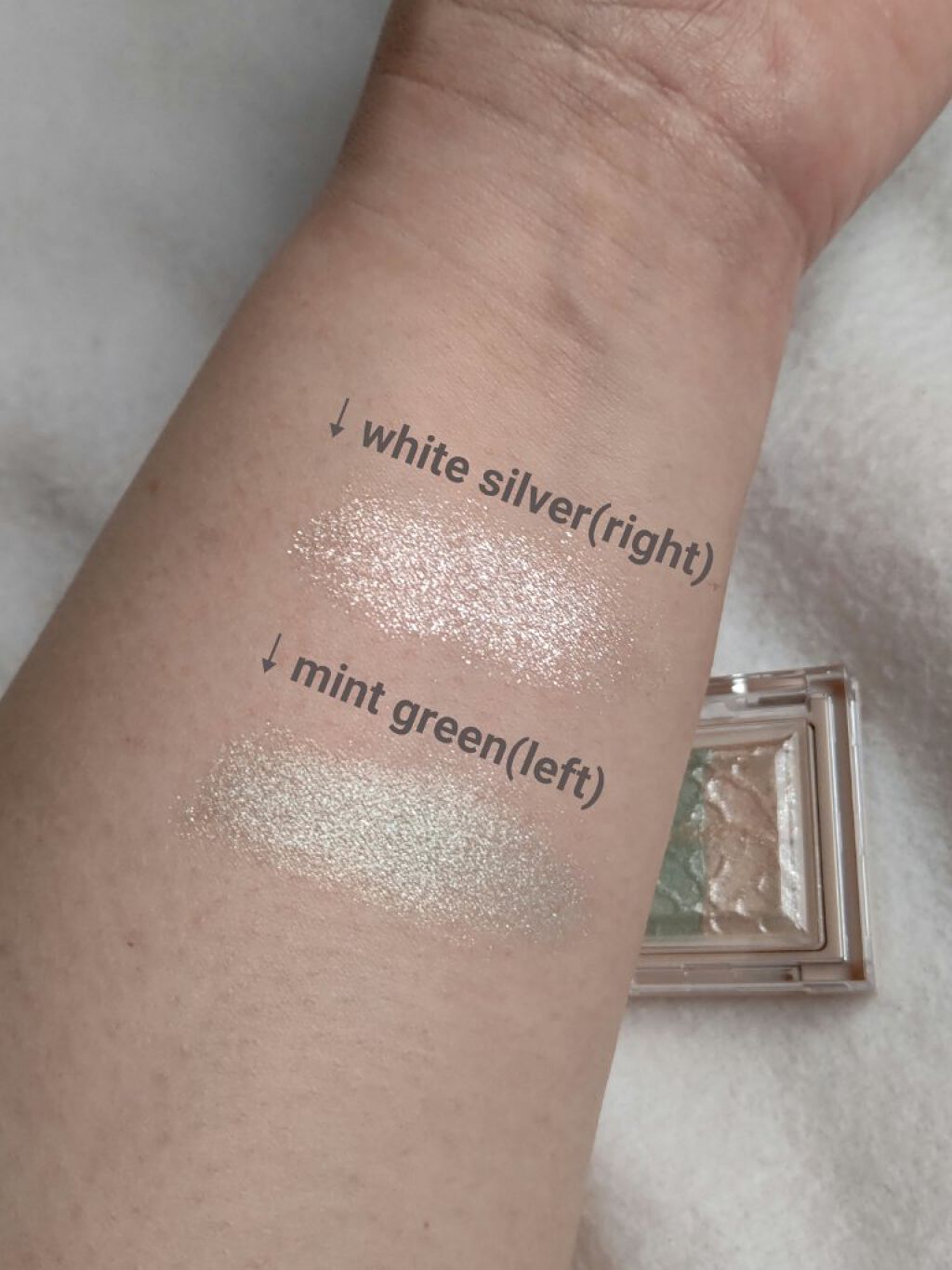 リシェ ダズリング デュオ アイズ GR-4 パステルグリーン系/Visée/アイシャドウパレットを使ったクチコミ（3枚目）