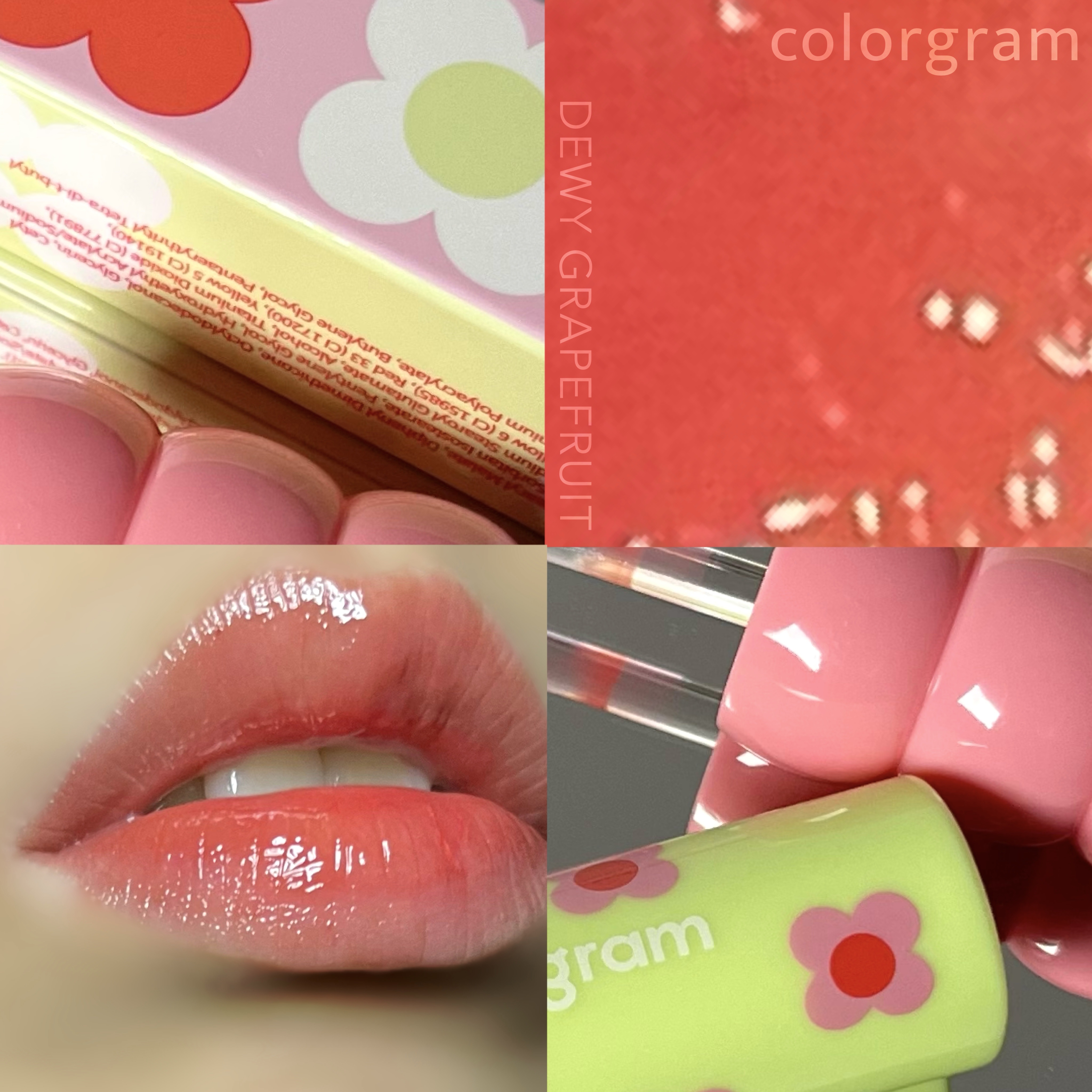 タンフルグラスティント 02.DEWY GRAPEFRUIT/Colorgram/リップティントを使ったクチコミ（1枚目）