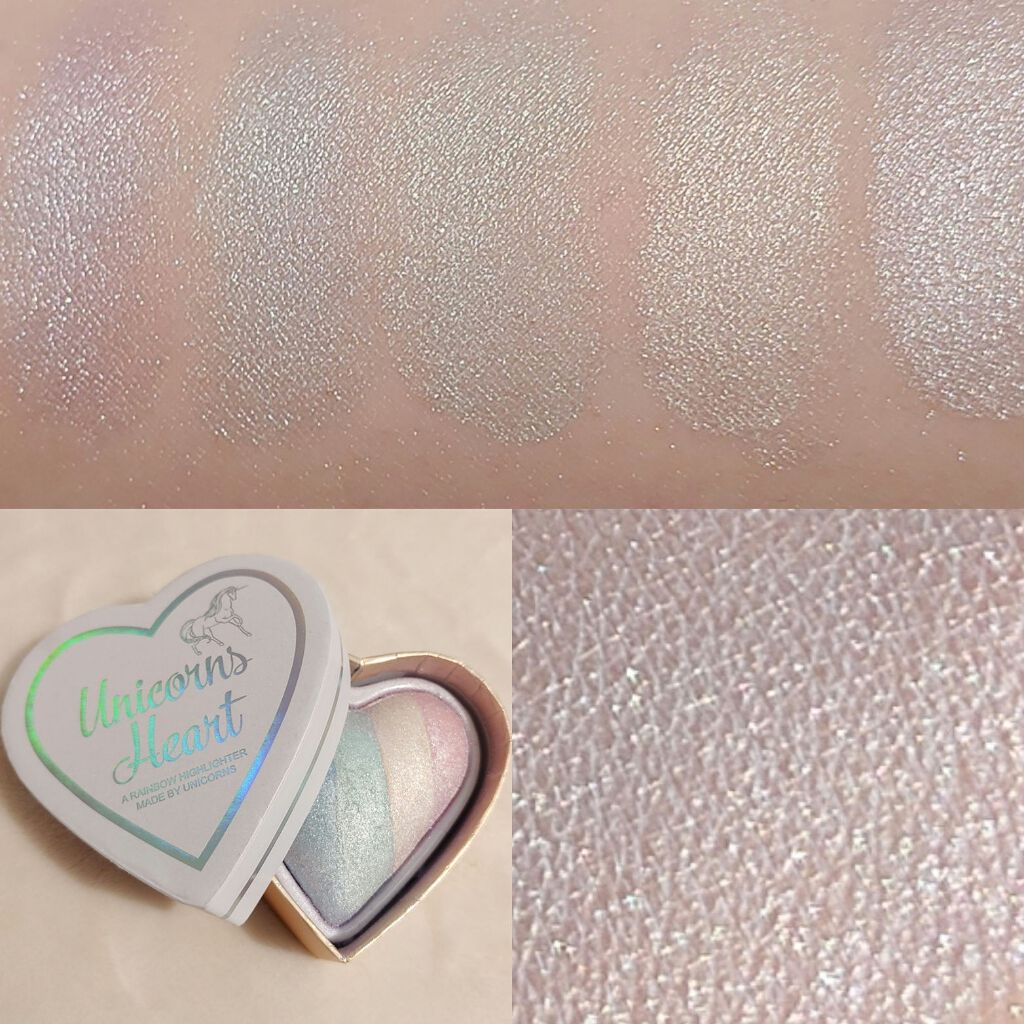 ハートハイライター ユニコーンハート/MAKEUP REVOLUTION/パウダーハイライトを使ったクチコミ（2枚目）