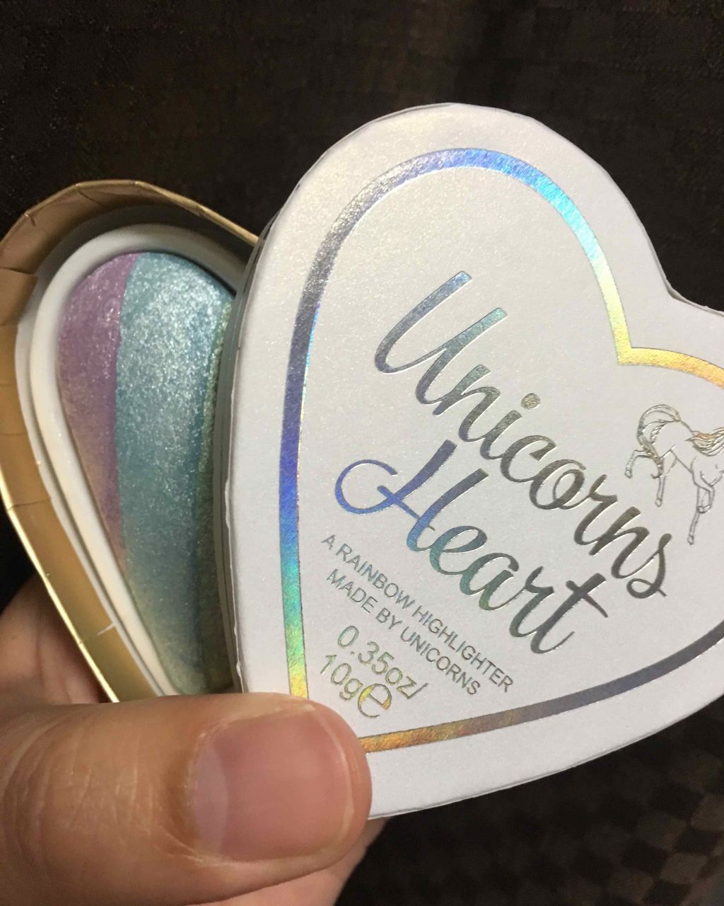 ハートハイライター ユニコーンハート/MAKEUP REVOLUTION/パウダーハイライトを使ったクチコミ（2枚目）