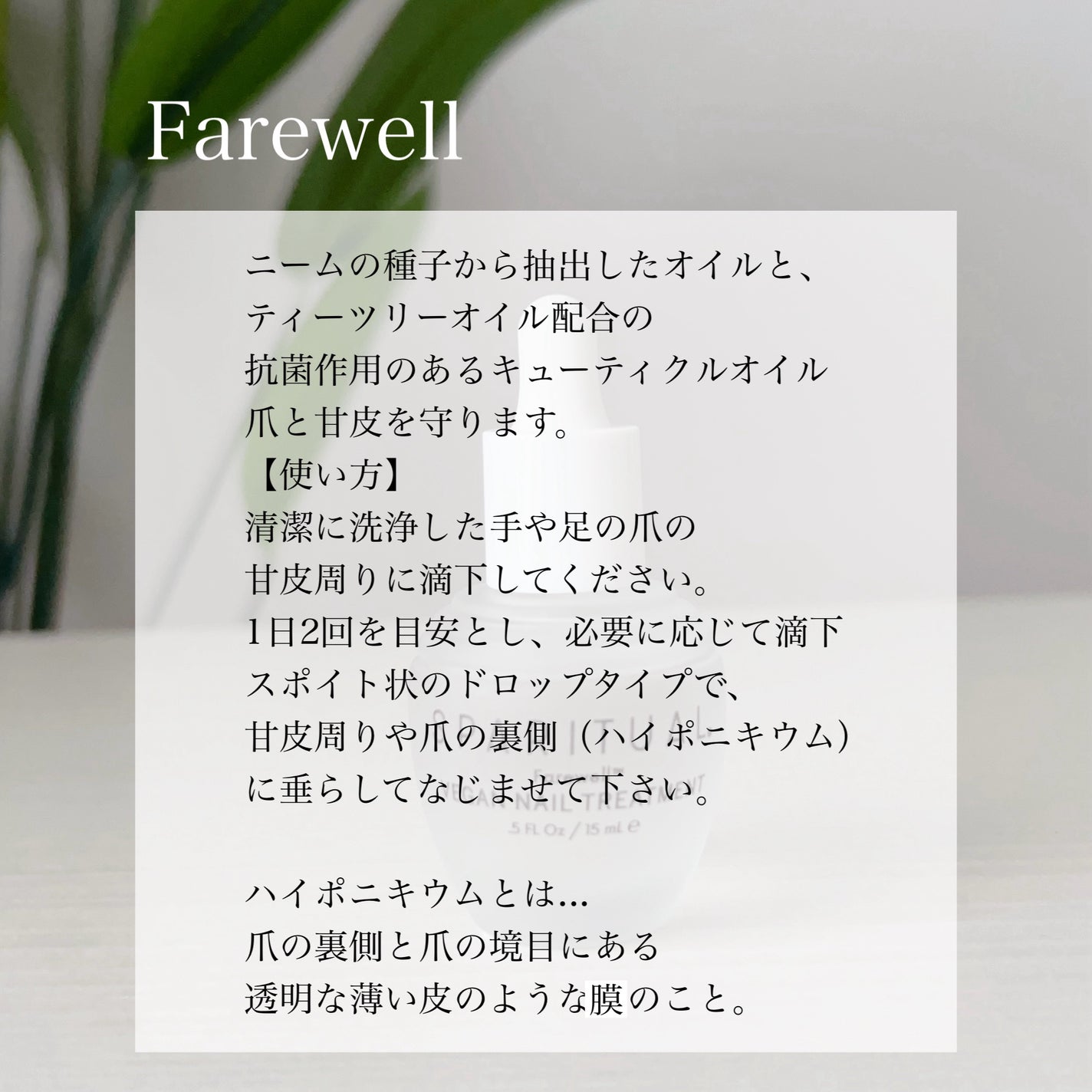 フェアウェル/SPARITUAL/ネイルオイル・トリートメントを使ったクチコミ(3枚目)