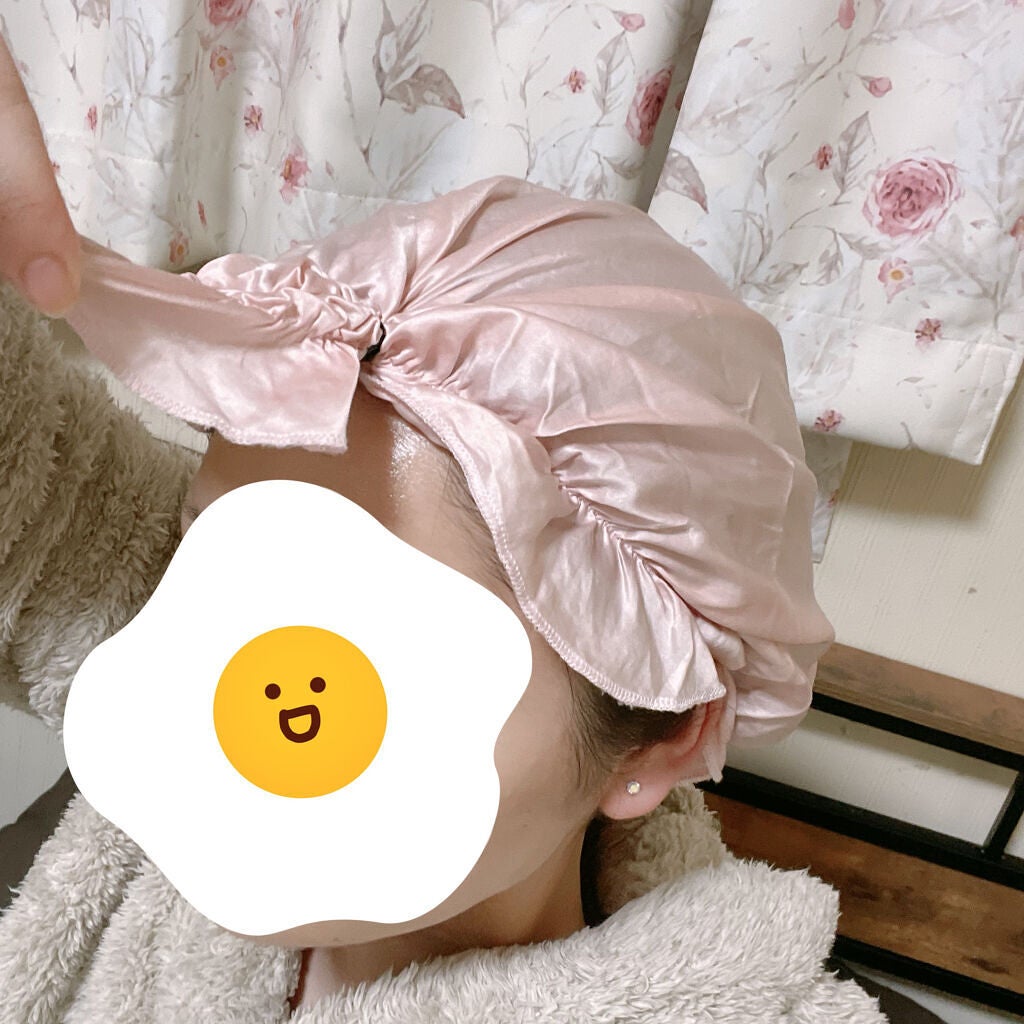 シルク ナイトキャップ(ゴム紐)/COCOSILK/ヘアケアグッズを使ったクチコミ(4枚目)