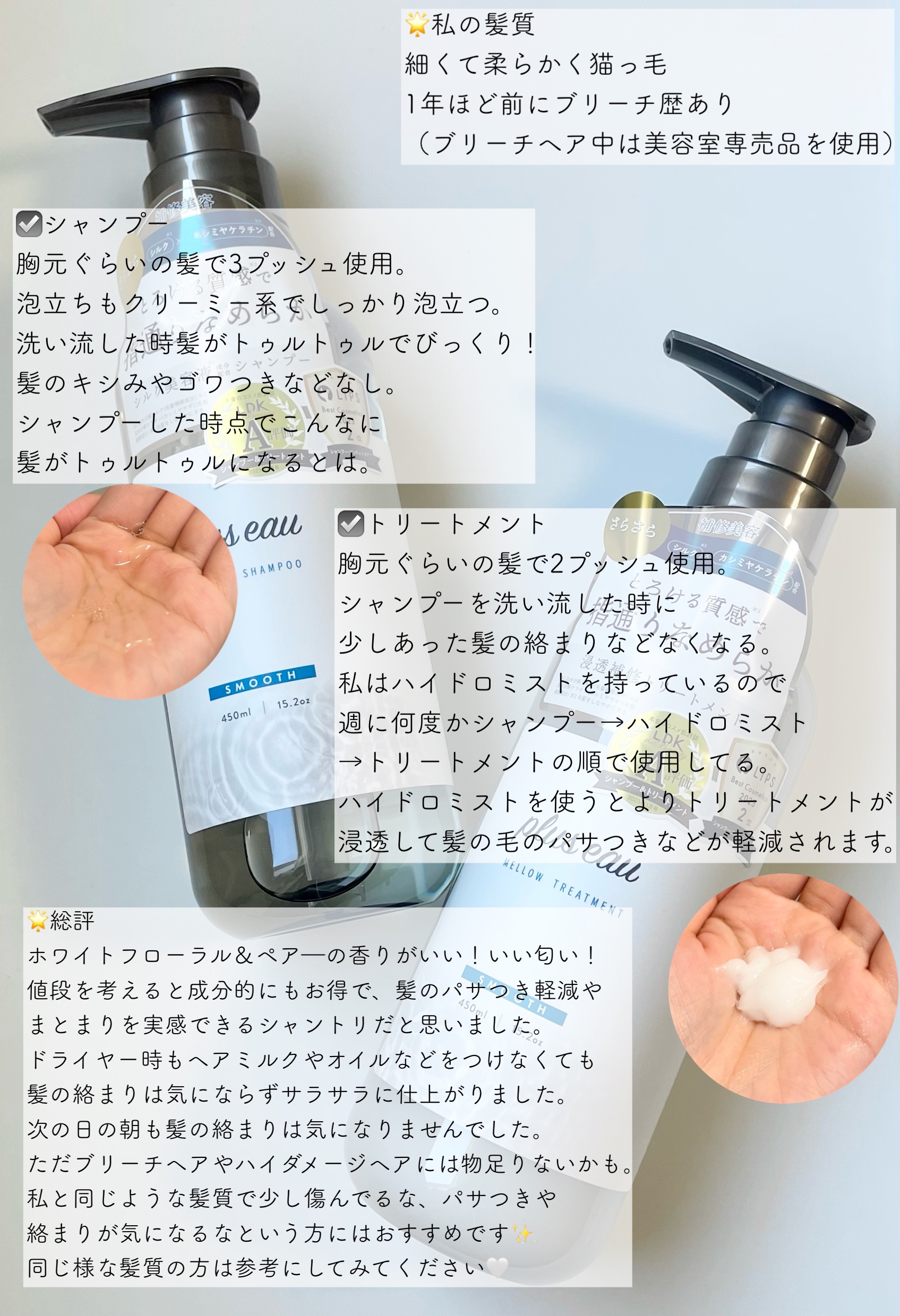 ハイドロミストN/plus eau/アウトバストリートメントを使ったクチコミ（2枚目）