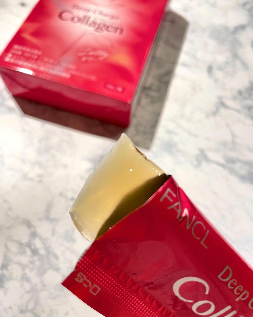 ディープチャージ  コラーゲン スティックゼリー/ファンケル/美容サプリメントを使ったクチコミ（3枚目）