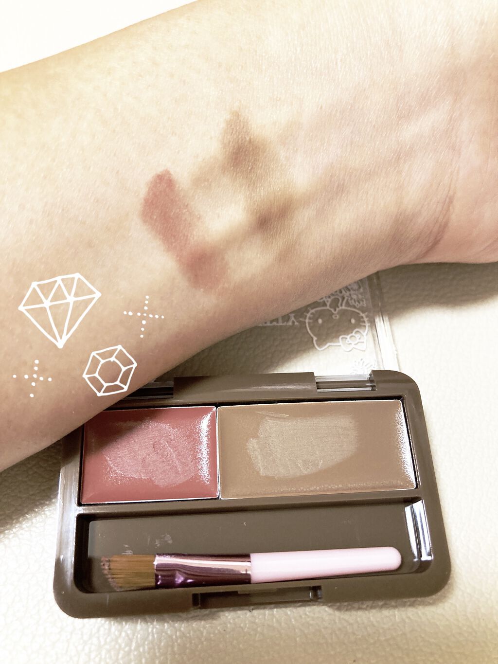 Blooming Kitty アイブロウパレット/DAISO/パウダーアイブロウを使ったクチコミ（3枚目）