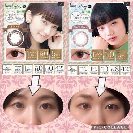 ネオサイトワンデー リングUV ブラウン/Aire/ワンデー(1DAY)カラコンを使ったクチコミ(1枚目)