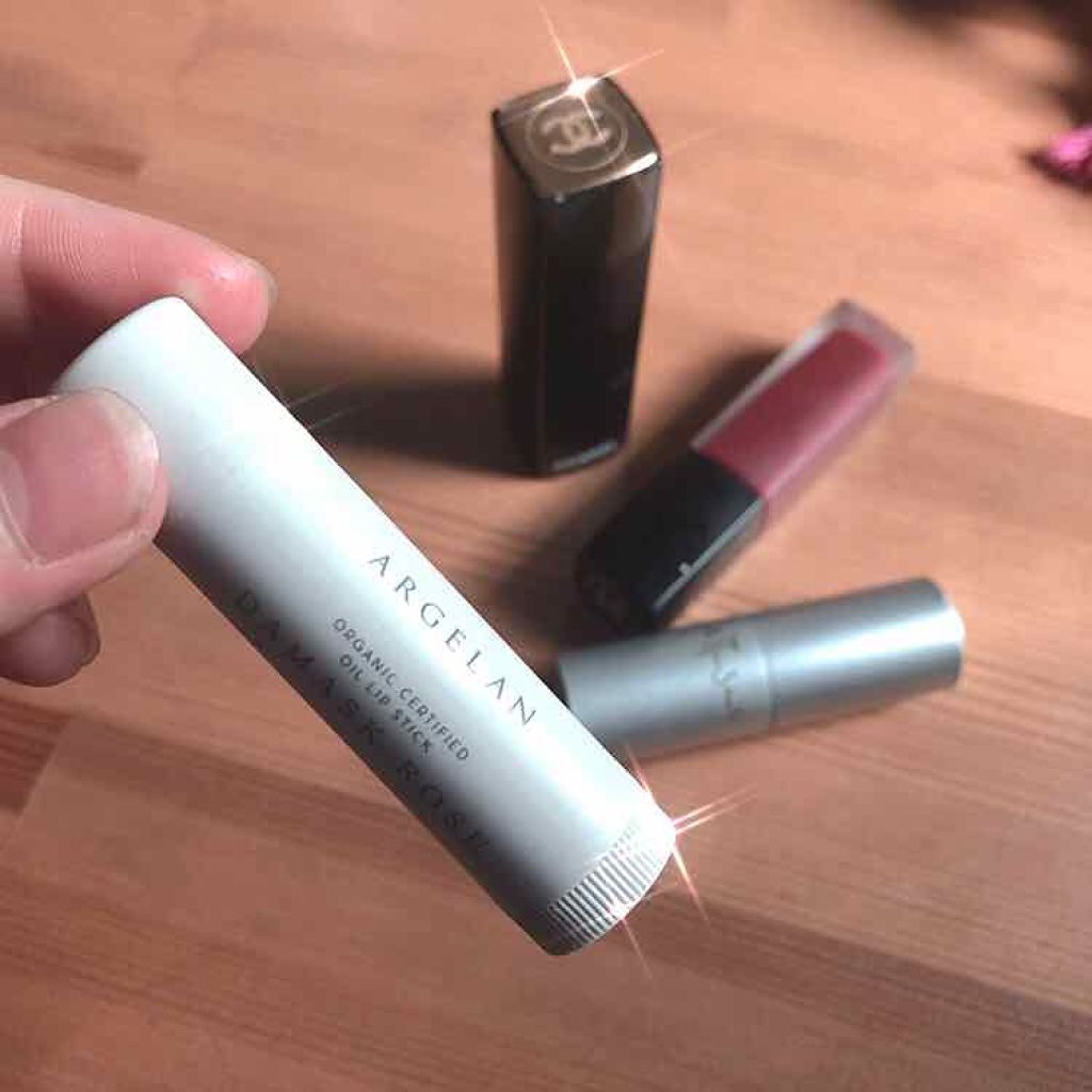 オイル リップスティック ダマスクローズ&ラベンダー/アルジェラン/リップクリームを使ったクチコミ（1枚目）