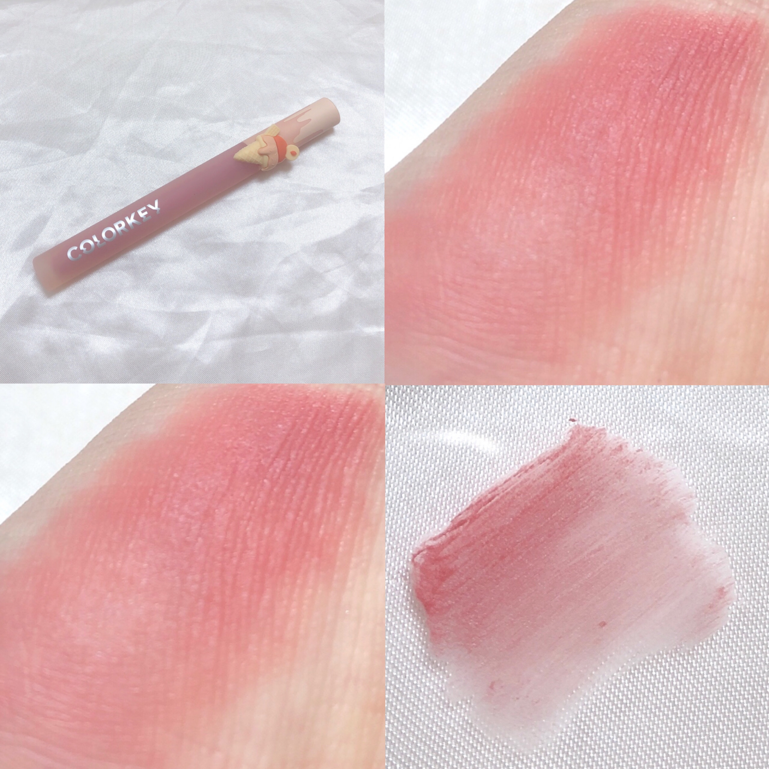 スーパーマットリップ＆チークマッド/INTO U/口紅を使ったクチコミ（3枚目）