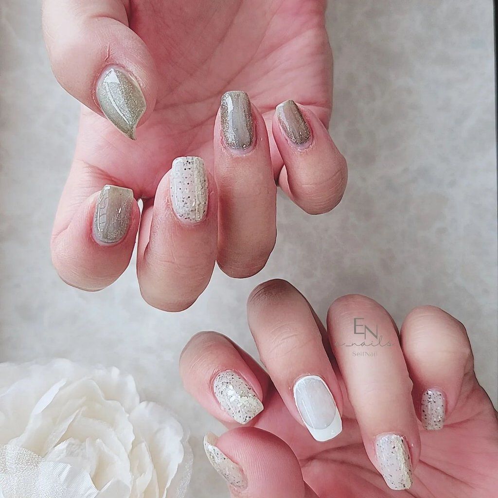 #セルフネイル,#ニュアンスネイル,#トレンドネイル,#夏ネイル,#大人ネイル,#砂ネイル,#マグネットネイルのネイルデザイン