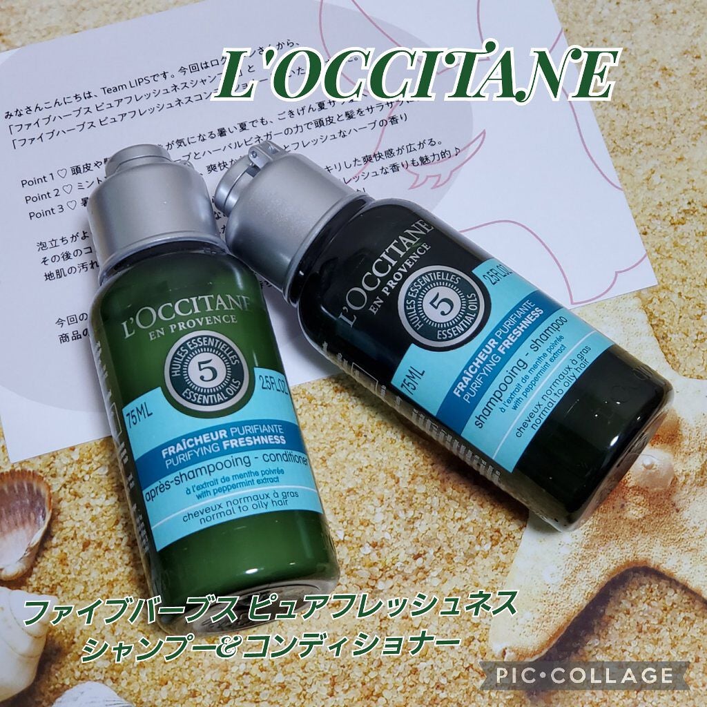ファイブハーブス ピュアフレッシュネス シャンプー/コンディショナー/L'OCCITANE/市販シャンプーを使ったクチコミ(1枚目)