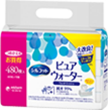 ピュアウォーター ウェットティッシュ つめかえ用60枚×8パック：480枚