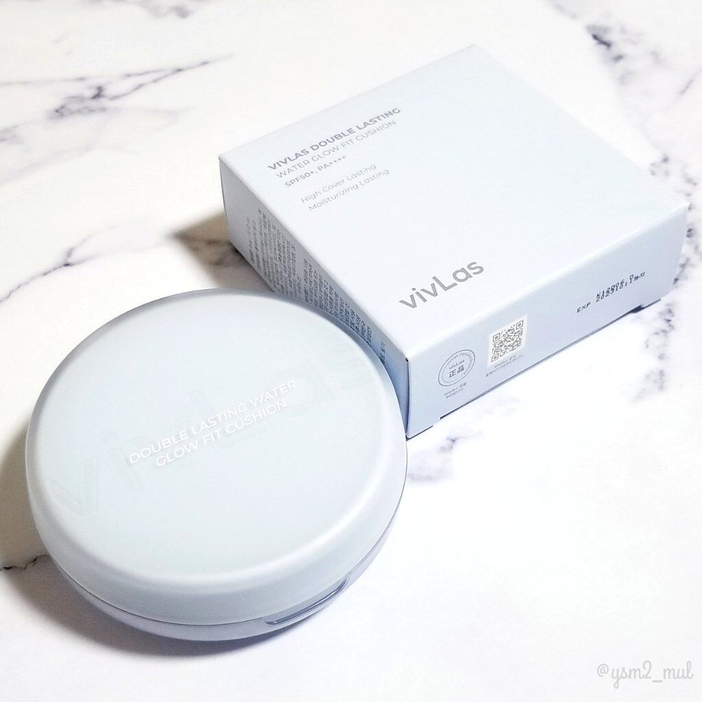 ダブルラスティングウォーターグローフィットクッション/vivLas/クッションファンデーションを使ったクチコミ(7枚目)