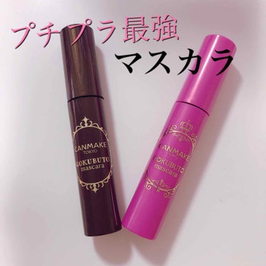 🌟CANMAKE 極太マスカラ
ブラック
ビターブラウン

600円（＋税）で最強のクウォリティー！？

いいところ
♡睫毛が太く長く伸びる
♡滲みにくい
♡お湯で簡単に落ちる

惜しいところ…
♡睫毛