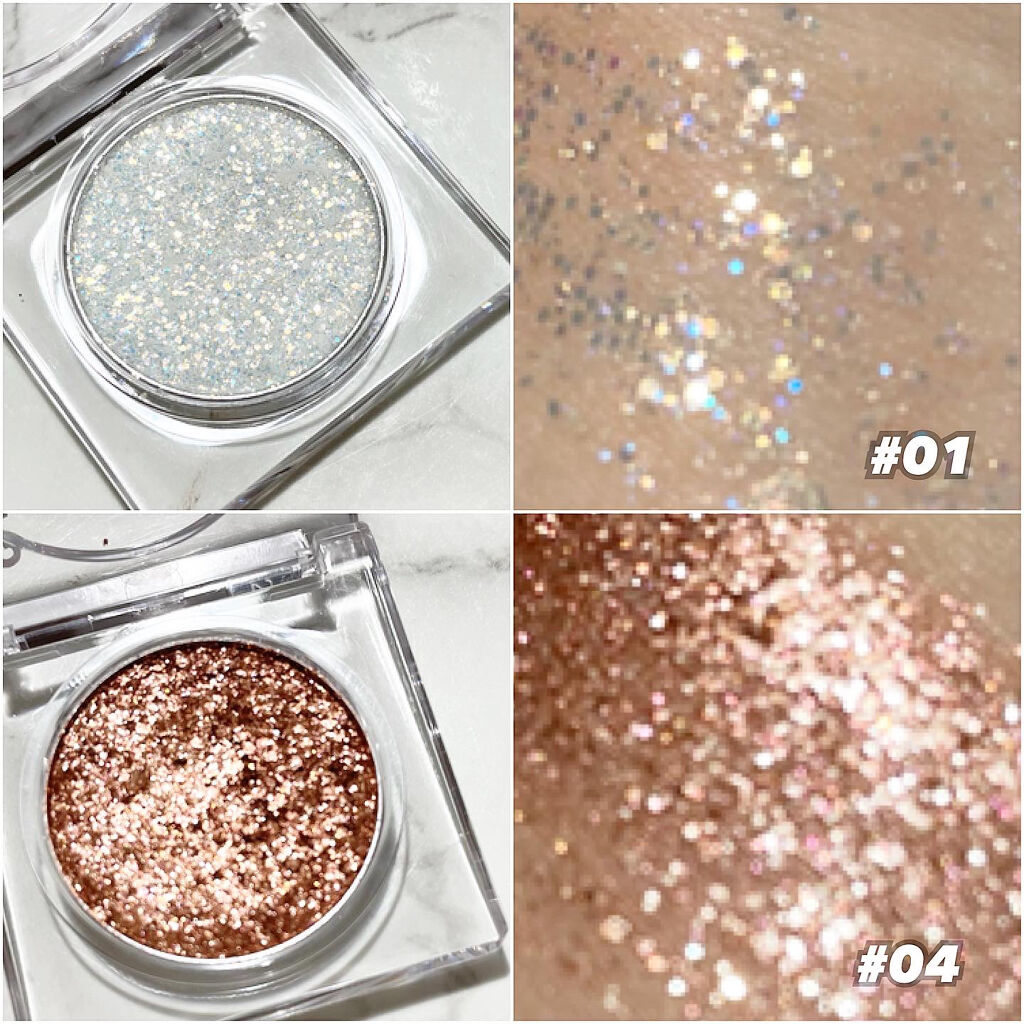 THE SHOCKING BEAM GLITTER/TONYMOLY/単色アイシャドウを使ったクチコミ（3枚目）