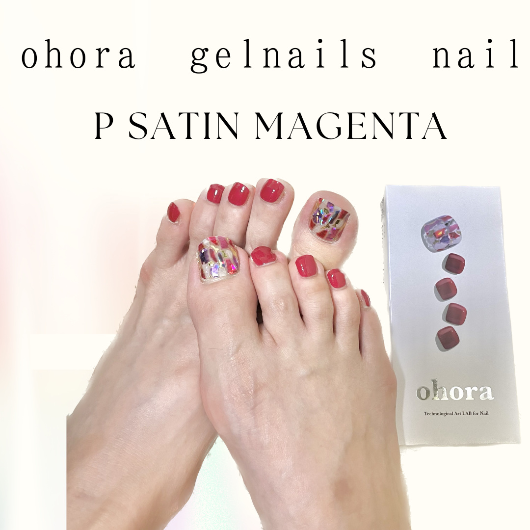 セミキュアジェルネイル(ペディキュア)/ohora/ネイルシールを使ったクチコミ（1枚目）