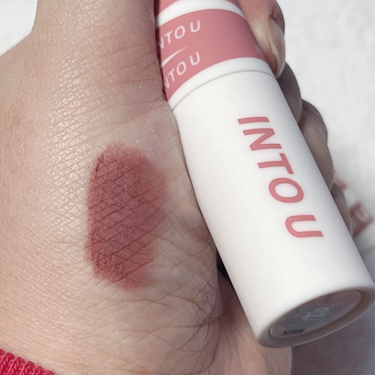 スーパーマットリップ&チークマッド/INTO U/口紅を使ったクチコミ(3枚目)