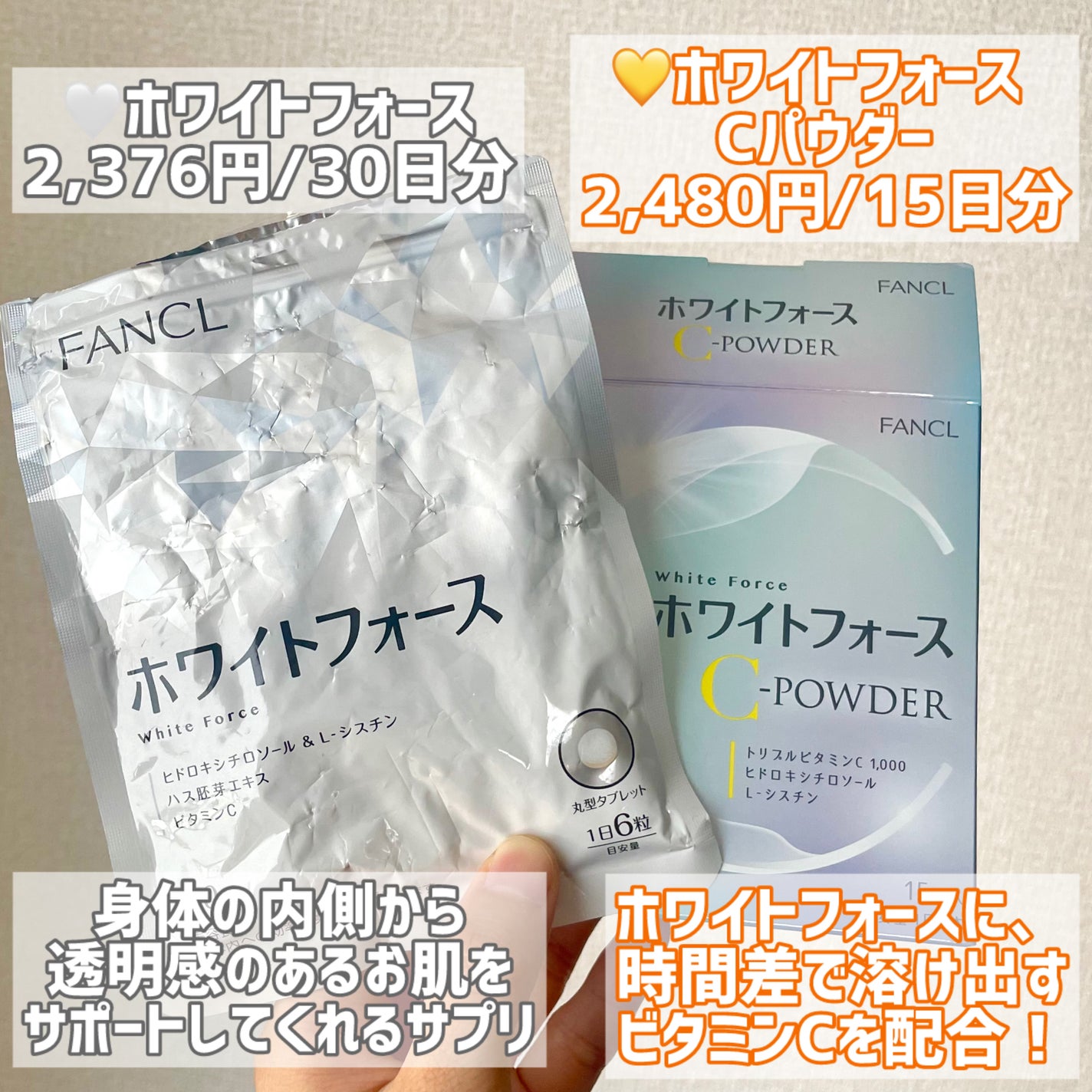 ホワイトフォース/ファンケル/美容サプリメントを使ったクチコミ(2枚目)