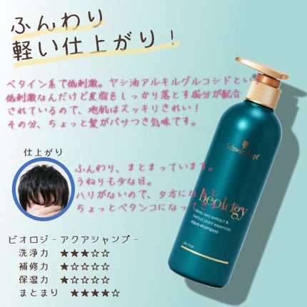 ビオロジー アクア シャンプー/ヘアコンディショナー/シュワルツコフ/サロンシャンプーを使ったクチコミ(1枚目)