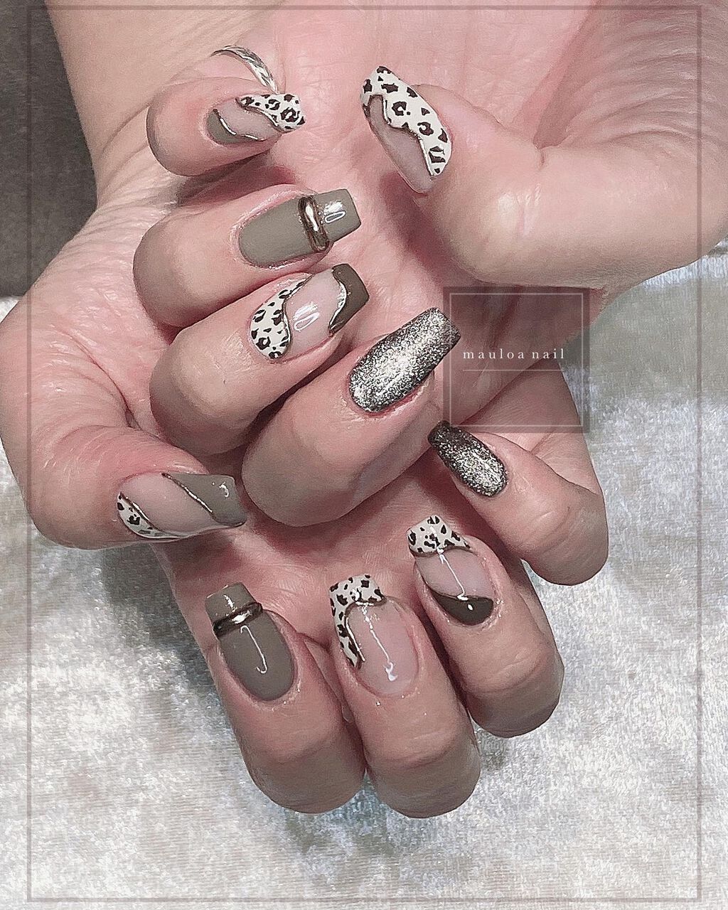 mauloa_nail on LIPS 「・ mynail🐆🤎・#ネイル#ネイルデザイン#豹柄ネイル..」(1枚目)